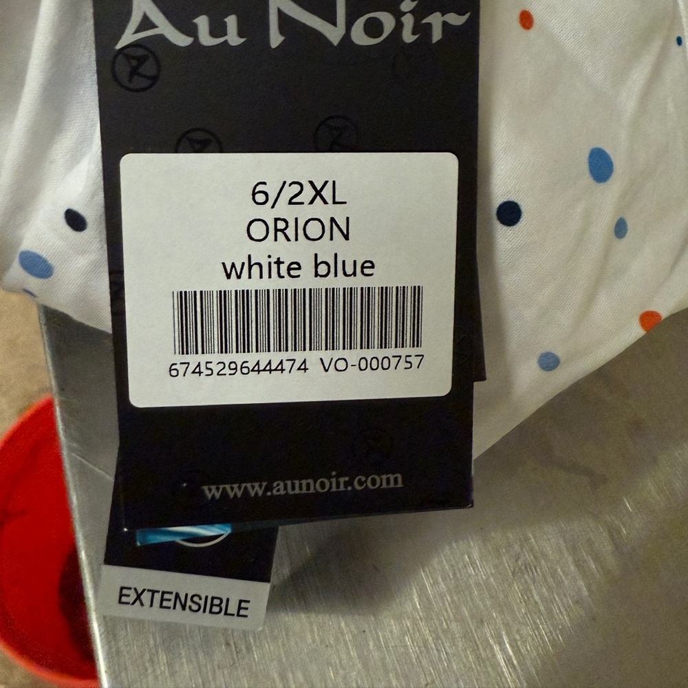 Men’s Au Noir shirt, NWT, “Orion” size 2xl, white with multi polka dots